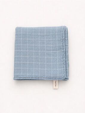 Angel Dear Blue Check Cotton Muslin Blanket